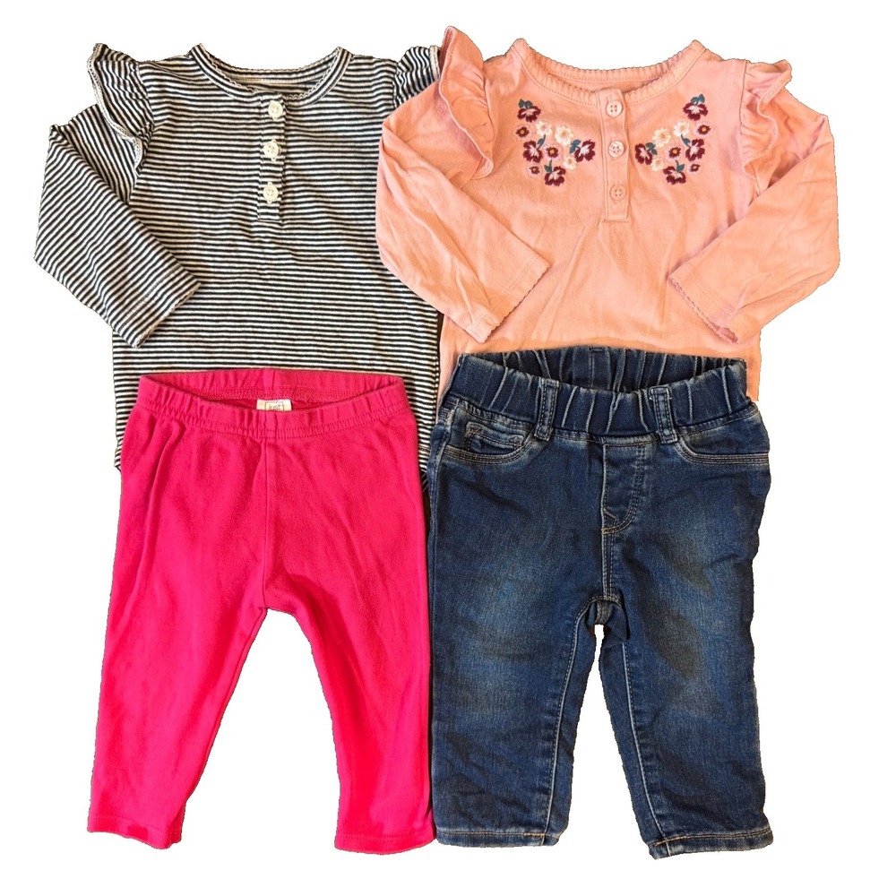 Baby Girl‎ 9 6-12 Months Outfits Long Sleeved Bodysuits Shirts Pants Clothes Lot